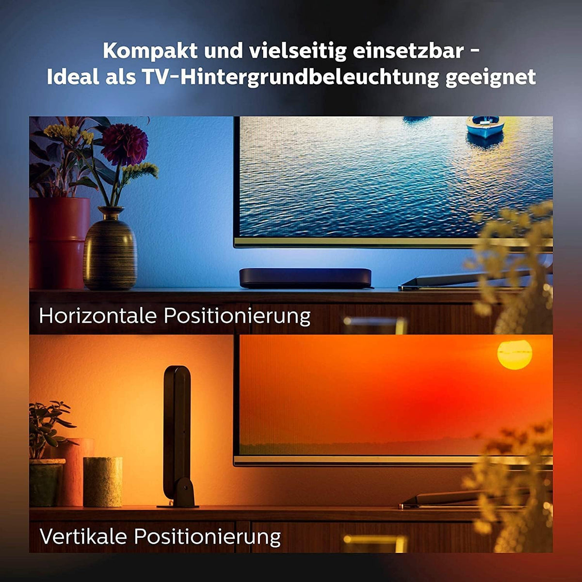 Philips Hue Play Lightbar, Base Set, Ambient Lighting, Black - 915005733701