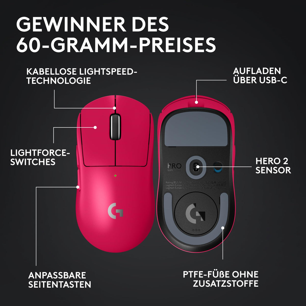 Logitech G PRO X SUPERLIGHT 2 wireless gaming mouse - 910-006798