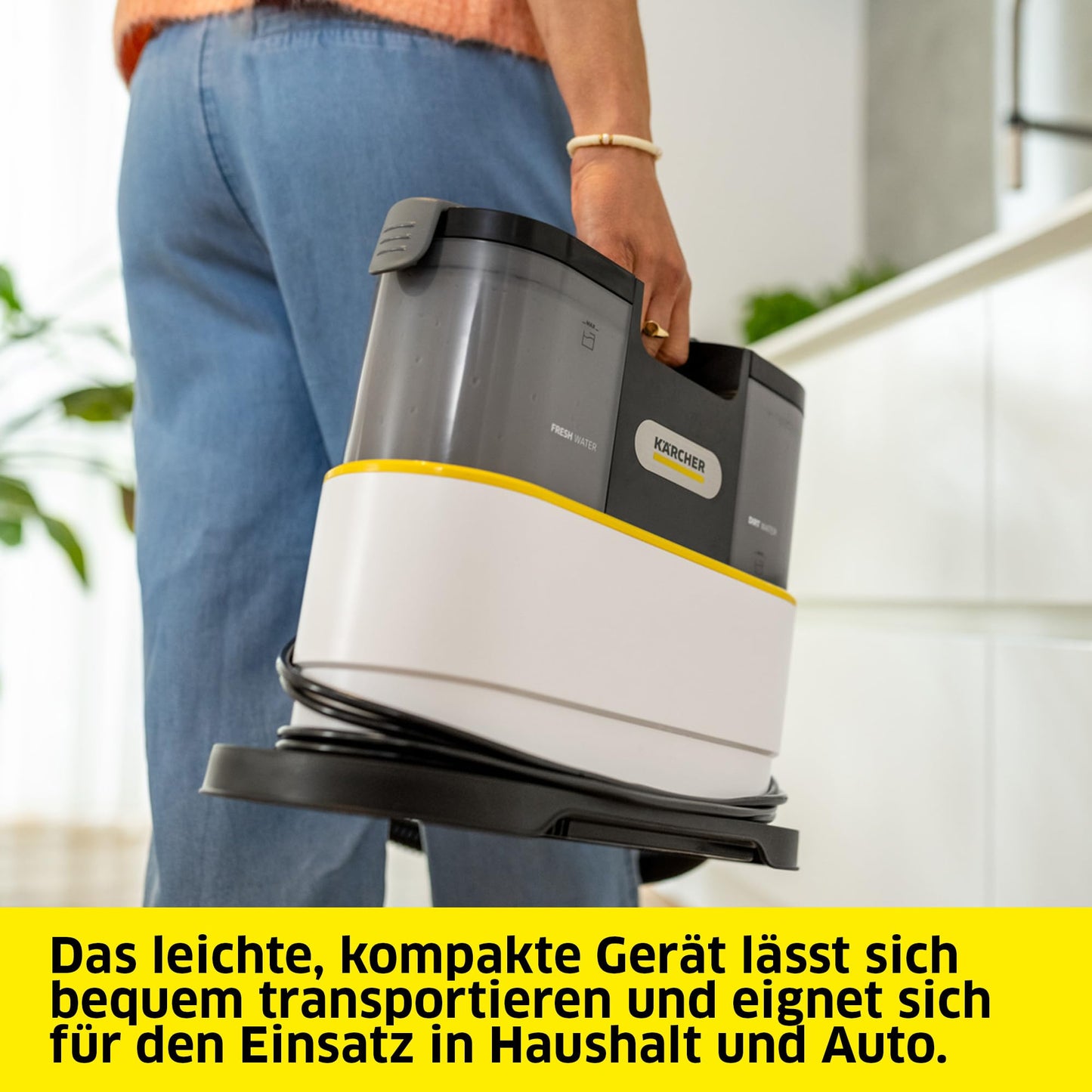 Kärcher vacuum cleaner SE 2 Spot Care, power consumption: 450 W, fresh water tank: 1.5 l, area: 2.89 m2, weight: 4.2 kg, spray suction hose, washing upholstery nozzle, stain nozzle and cleaner RM 519, white - 1.081-420.0