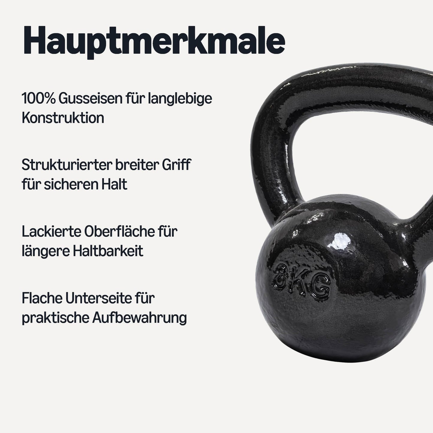 Amazon Basics Cast Iron Kettlebell 8kg Black - CK-8KG