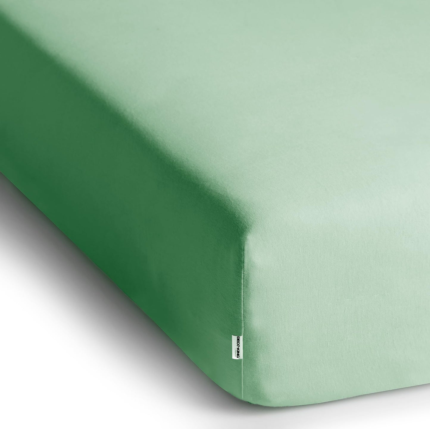 DecoKing fitted sheets 200x220 220x240 cm 100% combed cotton mint light green fitted sheets jersey box spring bed Amber 200 x 220 220 x 240