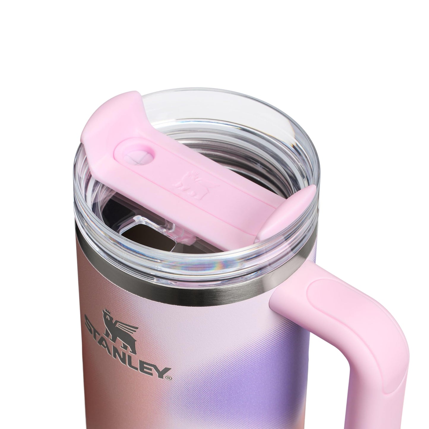 STANLEY 1913 Quencher H2.0 Flowstate Drinking Bottle with Straw 0.89L - Thermo Mug Cools Up to 9 Hours, 40 Ice Cooled - Thermos Bottle BPA Free Stainless Steel - Rose Petal Motion - 10-10829-402