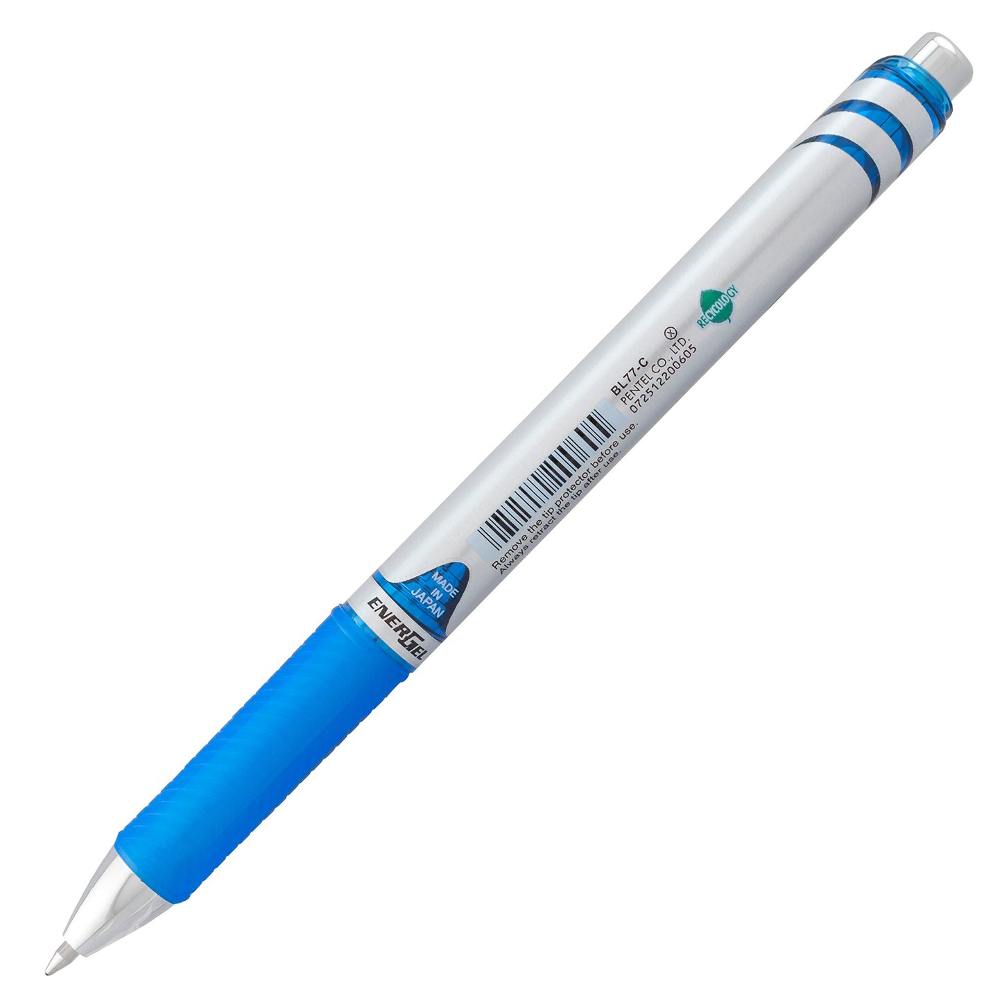 Pentel EnerGel XM BL77 gel pen with push mechanism, blue (pack of 12) - BL77-CO