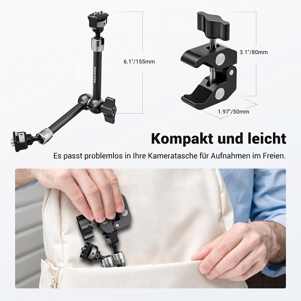 NEEWER 11" Articulating Magic Arm Clamp Mount with Super Clamp, ST16C