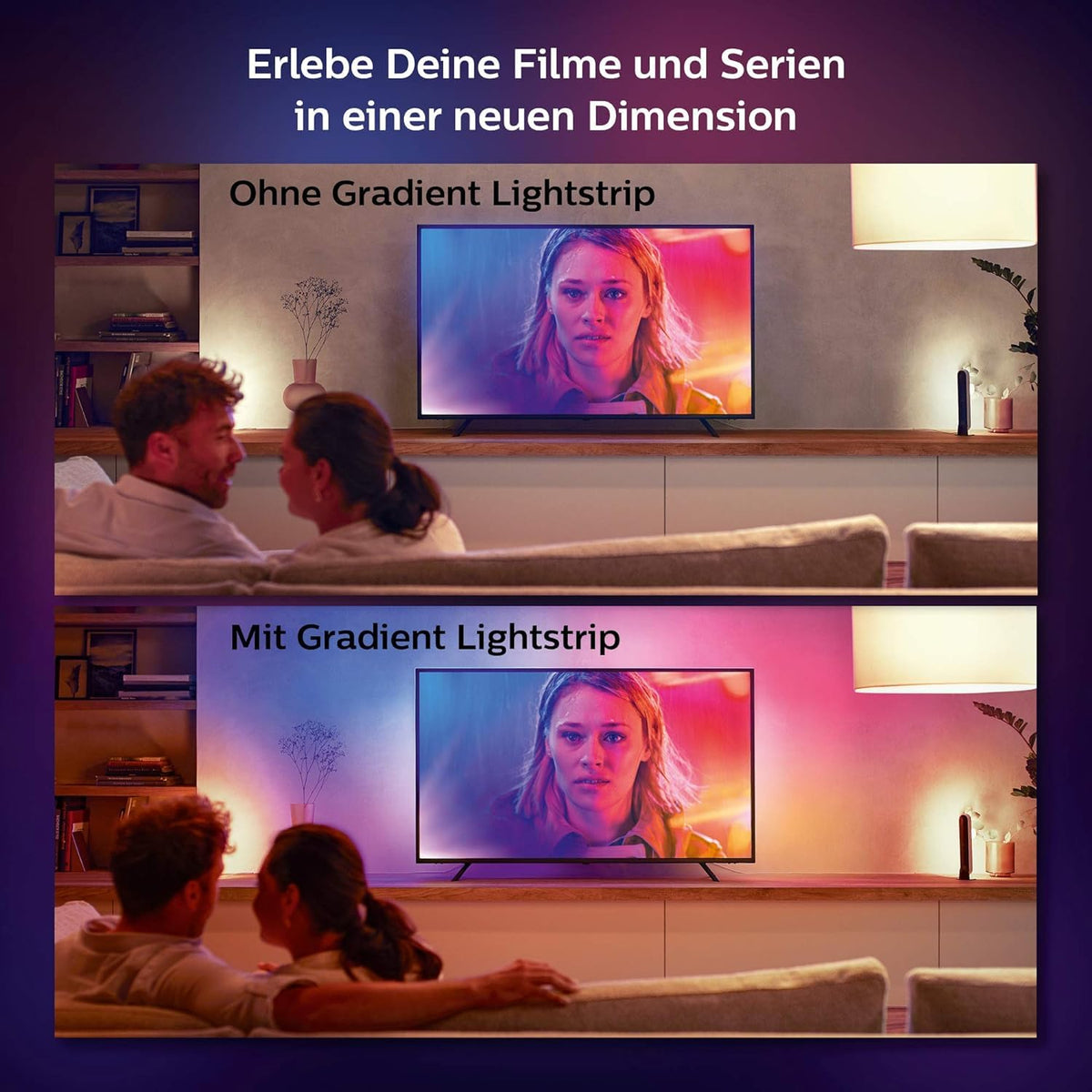 Philips Hue Gradient Lightstrip, Home Cinema LED Strip, 65 Inch - 929002422801