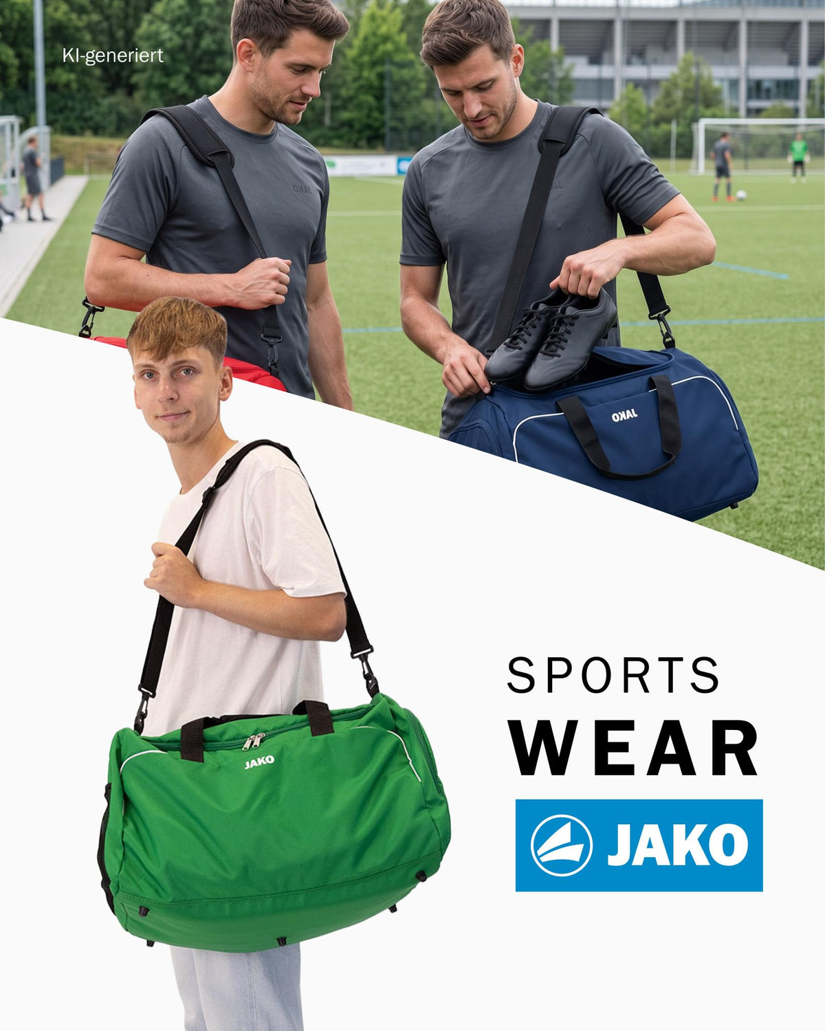 JAKO Geantă sport Classico, Unisex, Verde, aprox. 60 litri - 1950/06/3
