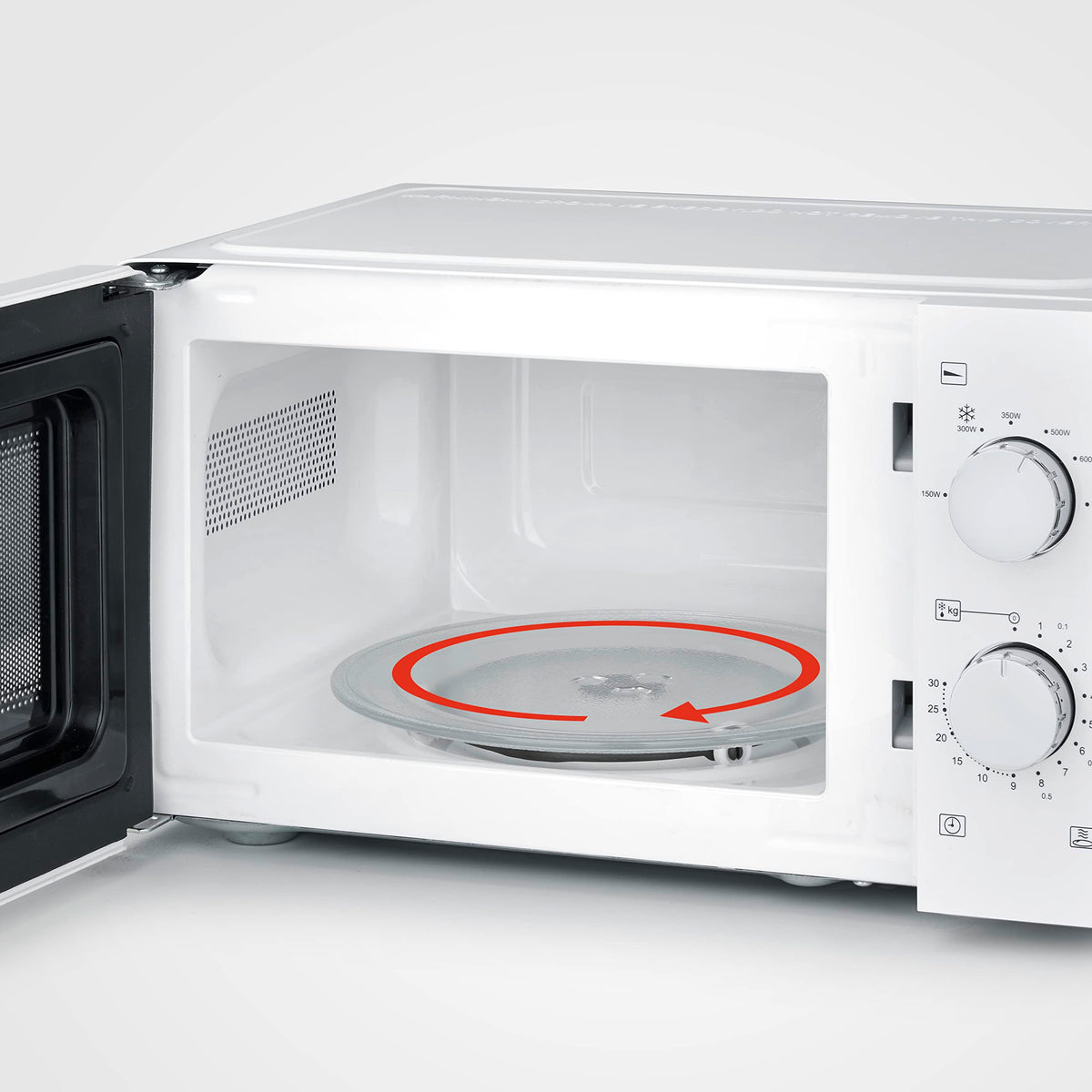 SEVERIN Solo Microwave, for defrosting and heating, microwave device with a turntable for even heat distribution, 17 L, White / Stainless Steel, MW 7885