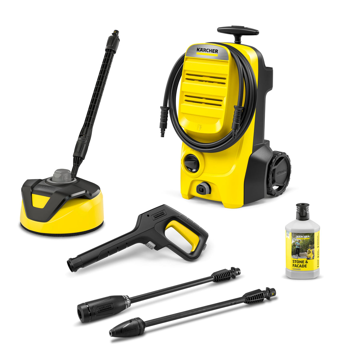 Kärcher High Pressure Cleaner K 4 Classic Home, Pressure: max. 130 bar, Flow Rate: 420 l/h, Area Coverage: 30 m²/h, Water Filter, Weight: 4.6 kg, High Pressure Gun, Dirt Blaster, Spray Lance, Home Kit - 1.679-423.0