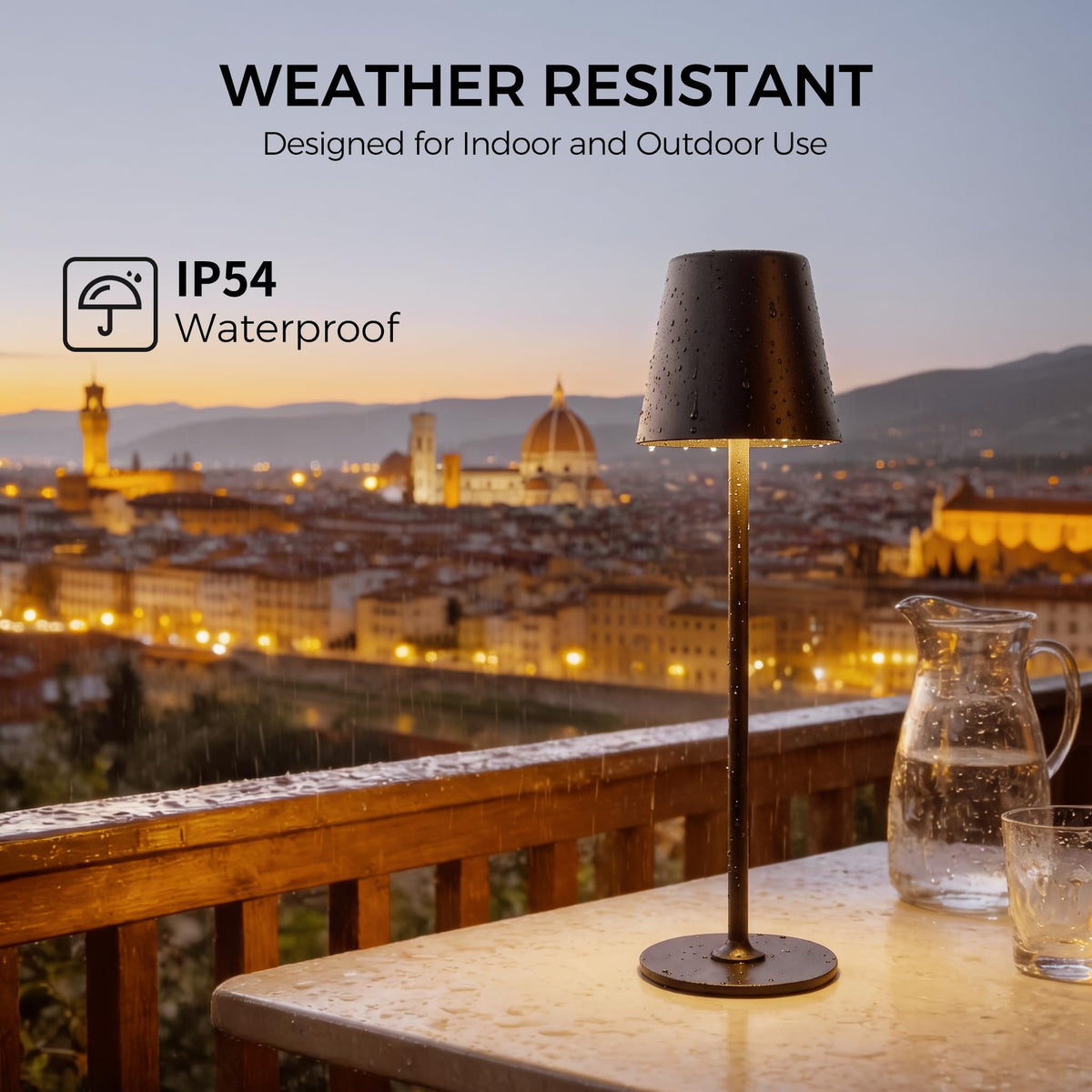 UPXNBOR LED Table Lamp Wireless 2-Piece Set, Metal Table Lamp for Outdoor & Indoor - UP-WSA