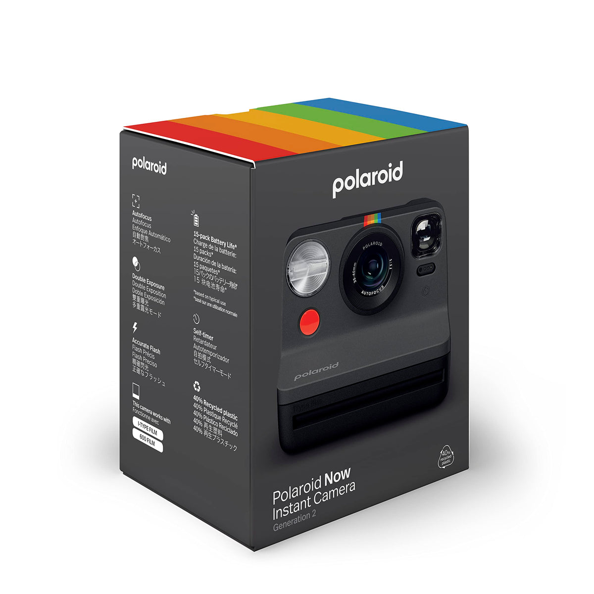 Polaroid Now Gen 2 Instant Camera - Black, No Films - 9095