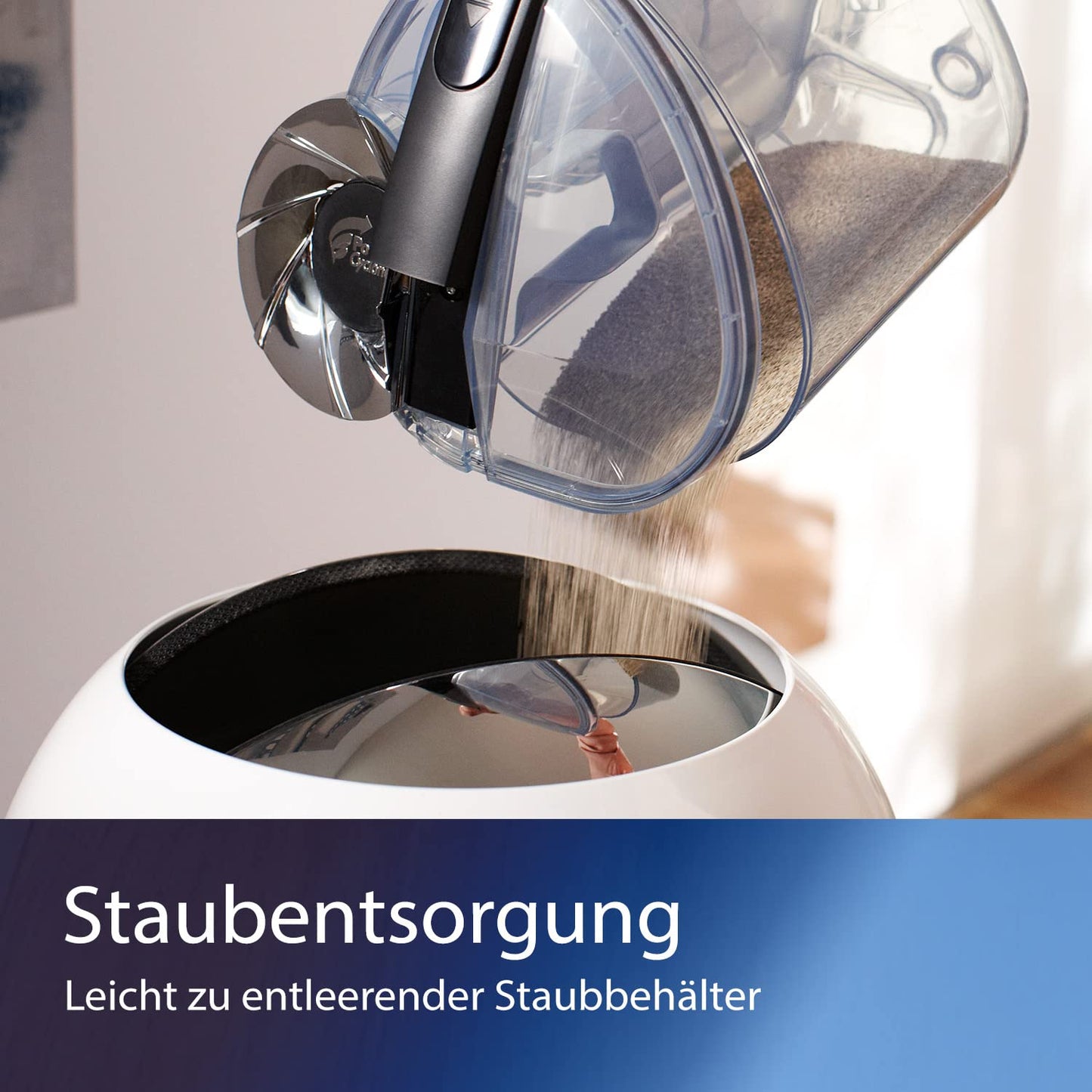 Philips 5000 Series Bagless Vacuum Cleaner - Compact, 900W Suction Power, PowerCyclone 7, TriActive+ LED Nozzle, HEPA Allergy H13 Filter, Multi-Surface Cleaning, Hygienic Emptying (FC9557/09)