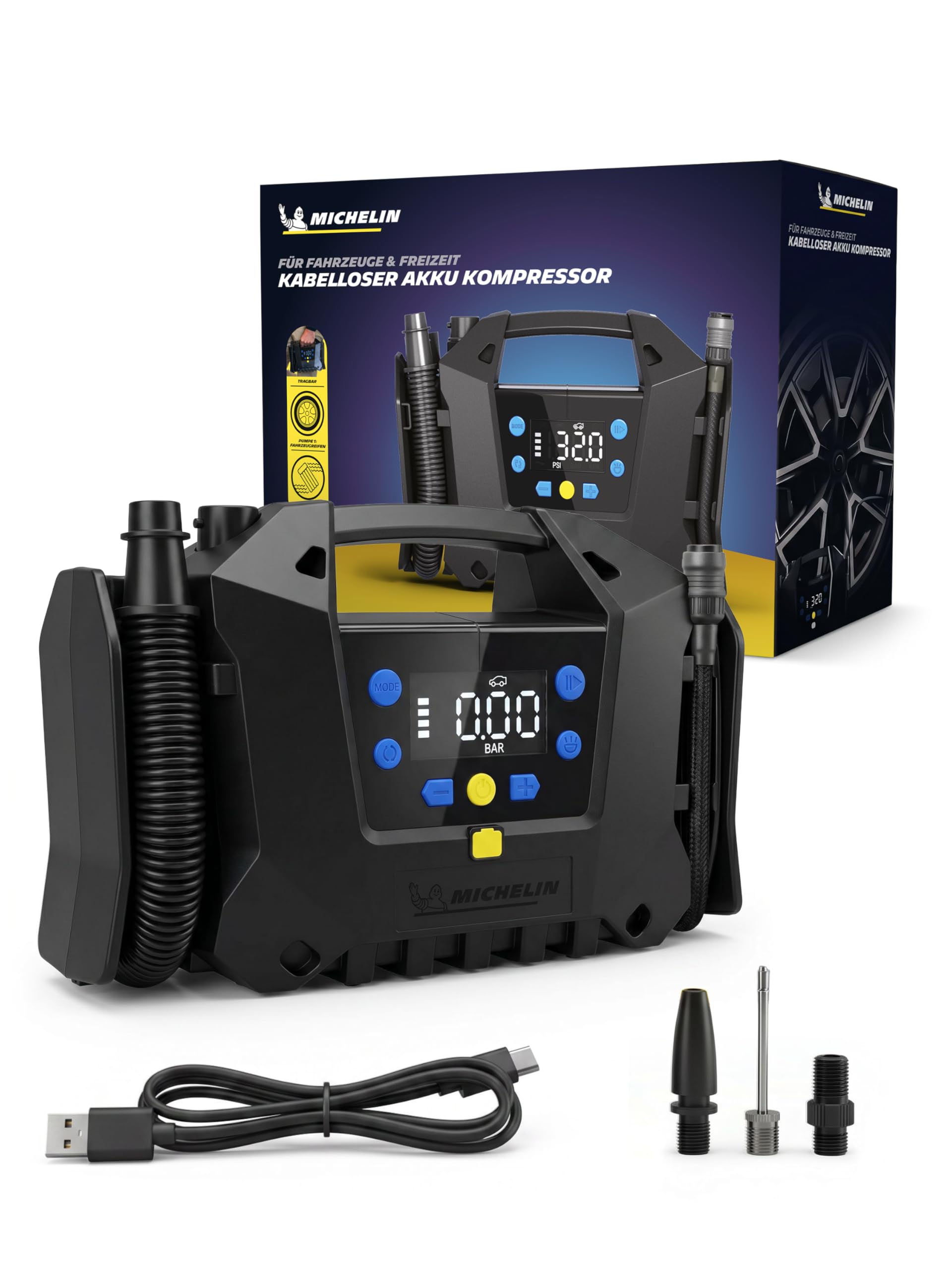 MICHELIN Air Power Pro Li-ion cordless battery compressor up to 8.3 bar - 61014
