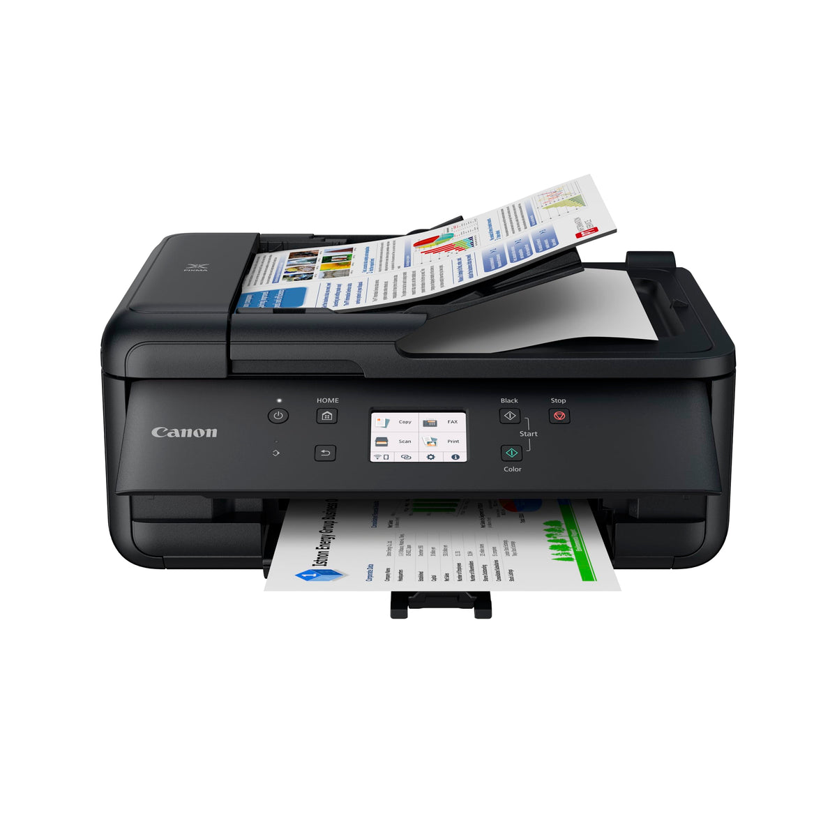 Canon PIXMA TR7650 Multifuncțional - Imprimantă color cu jet de cerneală A4 4 în 1 (Scanner, Copiator, Imprimantă wireless, Fax, Cloud Link, ADF, WLAN, LCD, 4800 x 1200 DPI, AirPrint & Mopria)