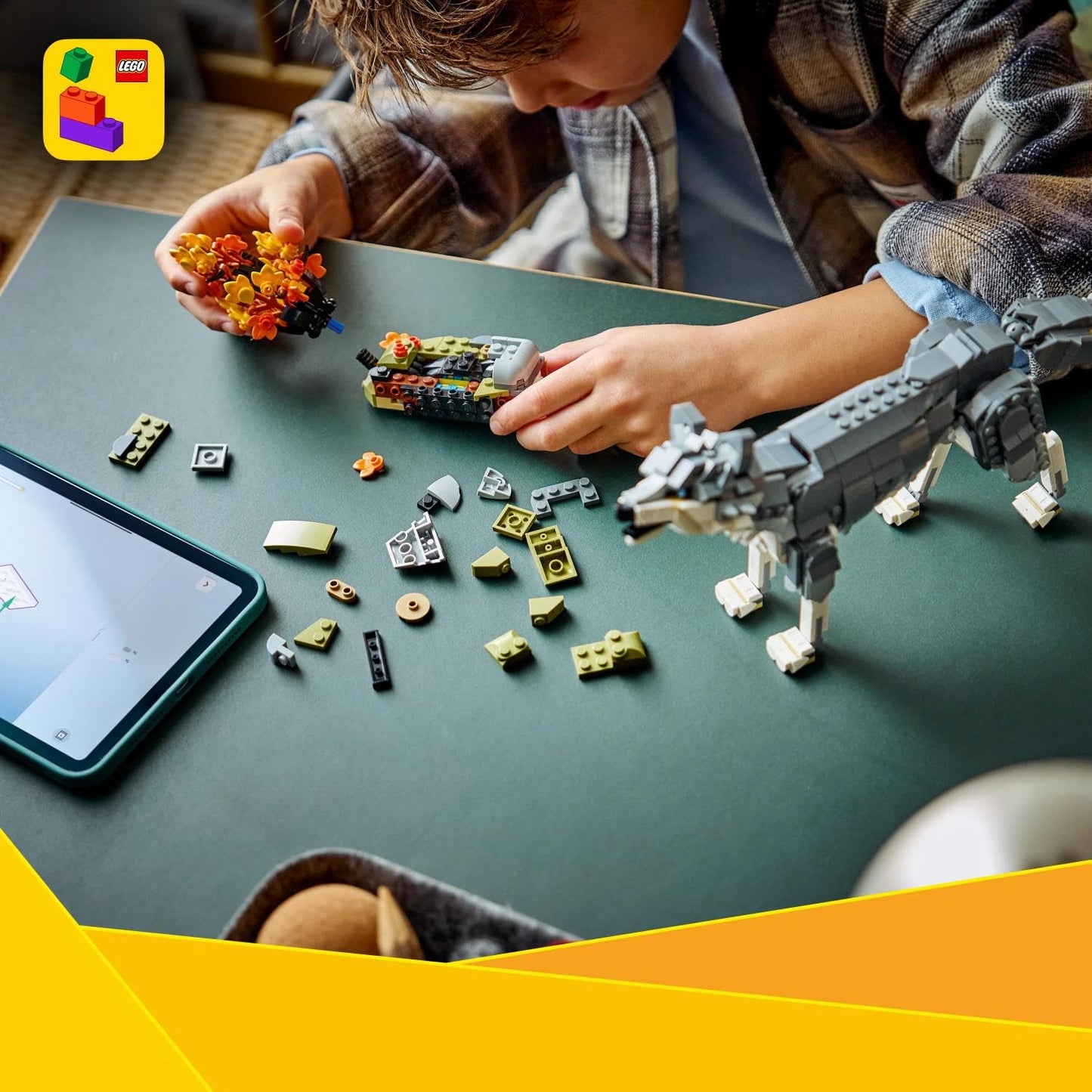 LEGO Creator Forest Animals: Wolf Toy - Animal Figure with 2 Building Options - Falcon or Raccoon - DIY Decoration for the Children's Room - Birthday Gift for Girls & Boys Ages 8 and Up - 31393