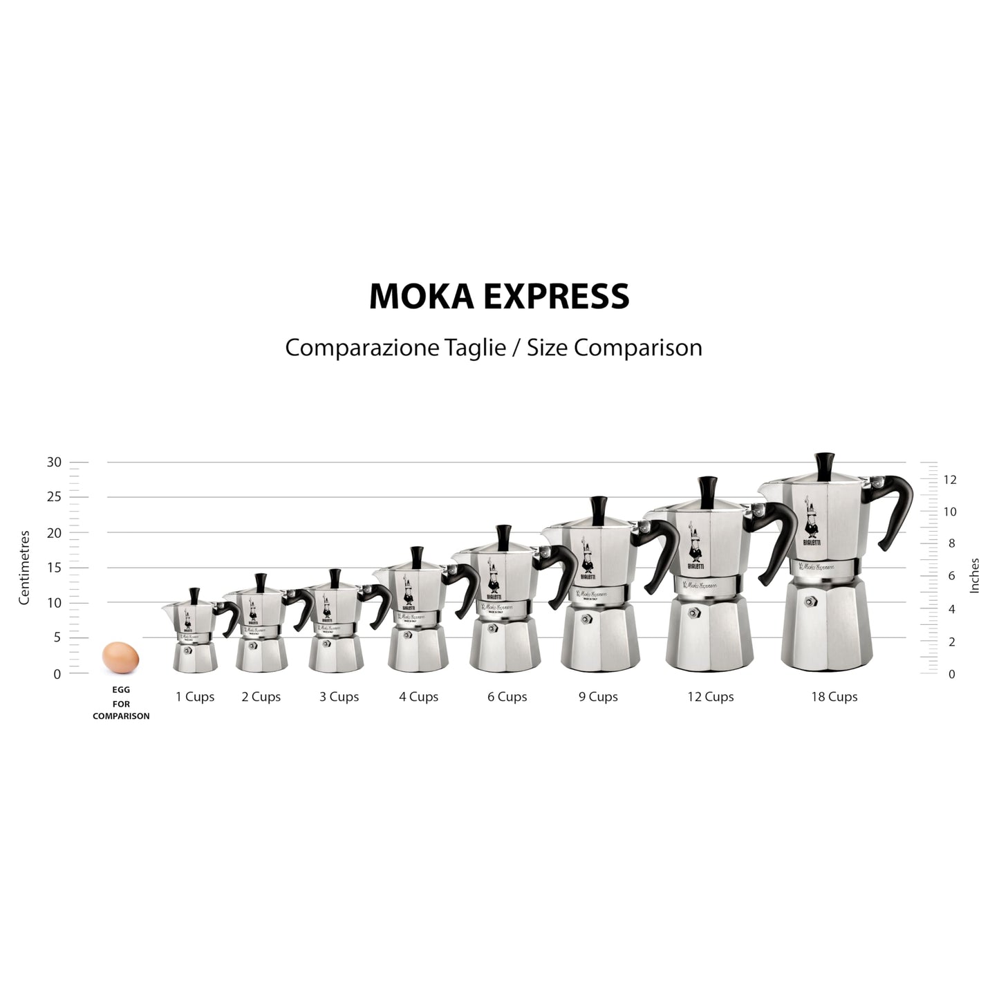 Bialetti Moka Express Aluminum Coffee Maker 9 Cup 420ml Silver - 6801