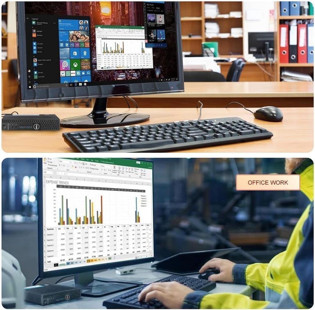 Dell Optiplex 3040 Mini Computer PC with 24 inch monitor, Intel Core i5-6500, 8GB RAM, 256GB SSD, US Keyboard QWERTY, WiFi, Bluetooth, Windows 11 Pro (Renewed)