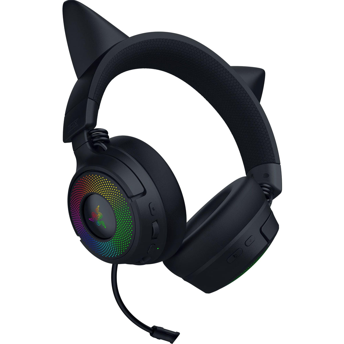 Razer Kraken Kitty V3 Pro - Wireless RGB Kitty Headset for Gaming - Reactive Streaming Cat Ears - Triforce 40mm Drivers - Hyperspeed Wireless & Bluetooth - THX Spatial Audio | Black - RZ04-05170300-R3M1