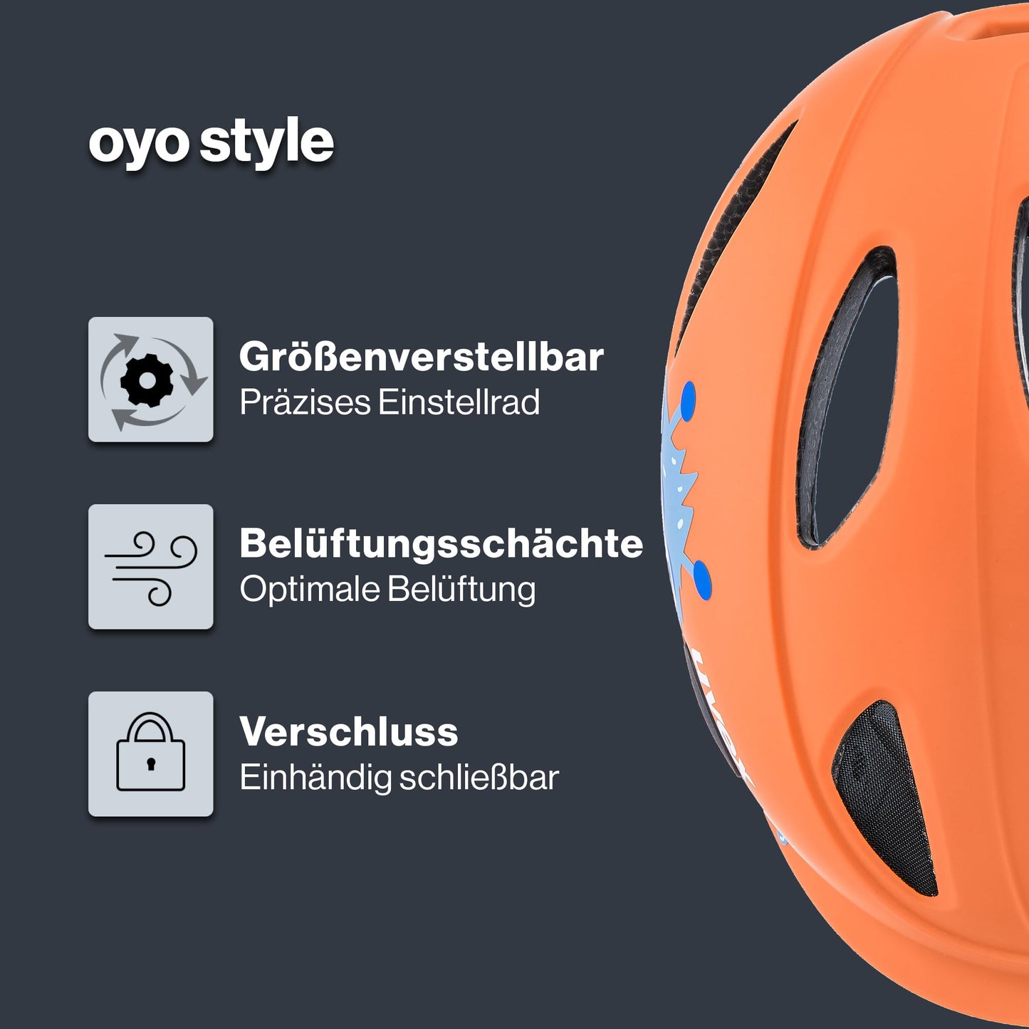 uvex OYO Style children's bicycle helmet, Monster Papaya matt, 45-50 cm - S410047