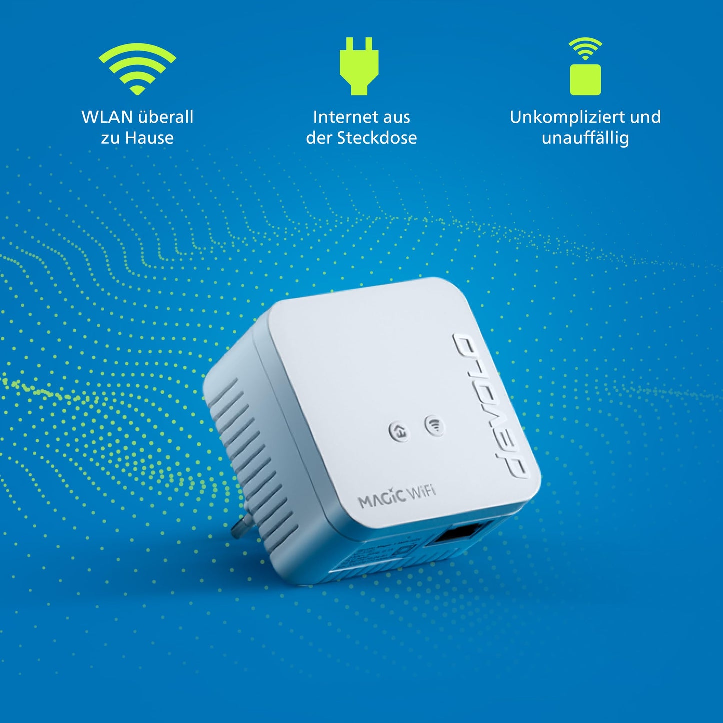 devolo Magic 1 WiFi mini expansion adapter, WiFi powerline adapter, up to 1,200 Mbit/s, WiFi amplifier, 1x LAN connection, dLAN 2.0, white - 8560