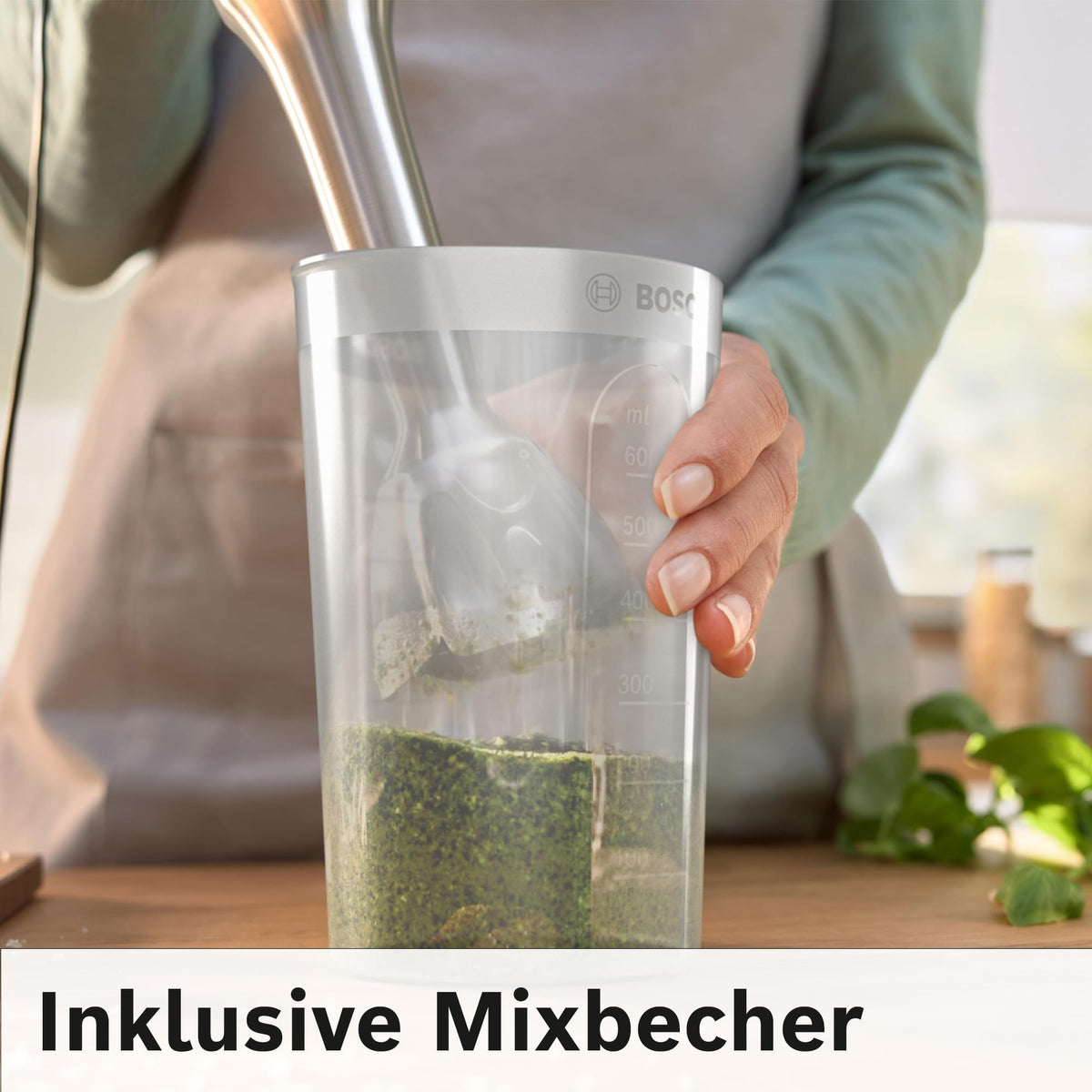 Bosch ErgoMaster Series 6 Hand Blender, with mixing cup, 4 stainless steel blades, wear-free ceramic coupling, durable, air cooling, powerful, 1200W, MSM6M810