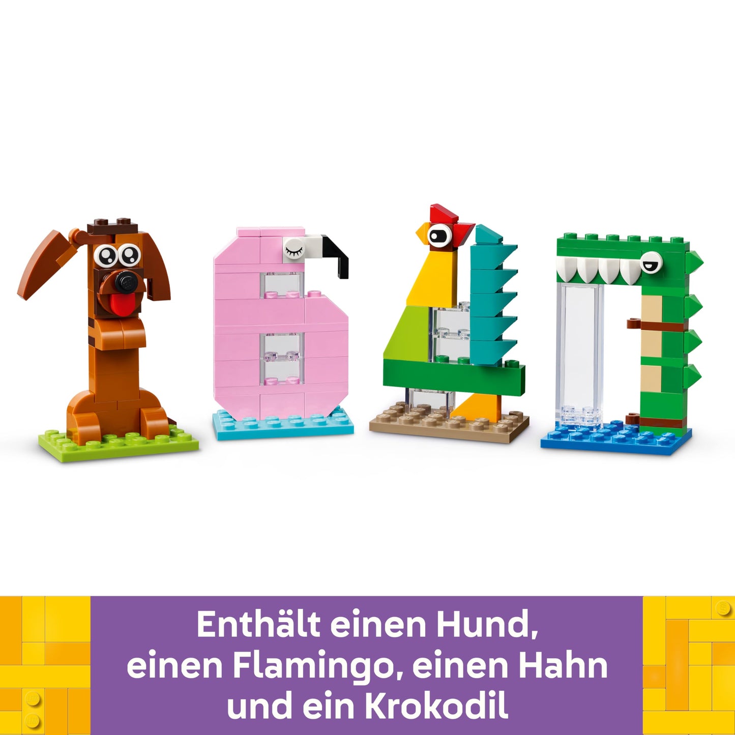 LEGO birthday numbers - cake topper with animals including dog, spider and whale - table and party decoration or counting game - gift idea for boys and girls aged 6 and over - 40807