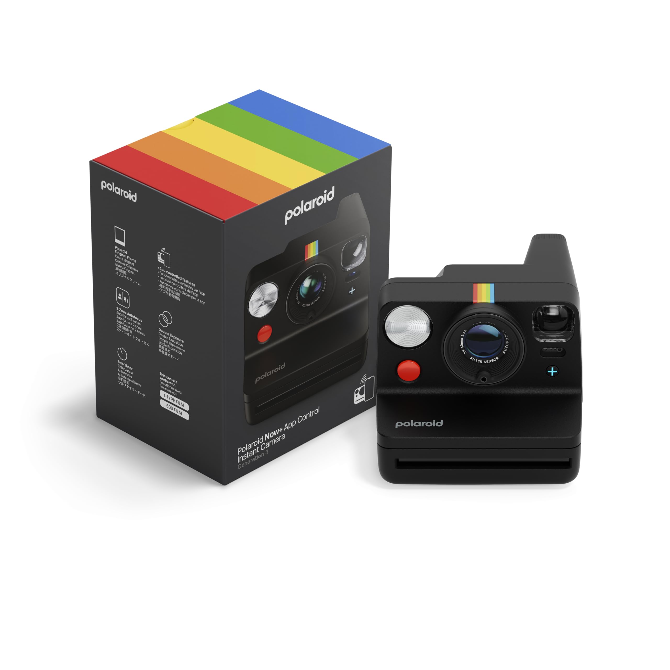 Polaroid – Now+ Generation 3 – Instant Camera with Bluetooth Connection – Black (9160) - 009160