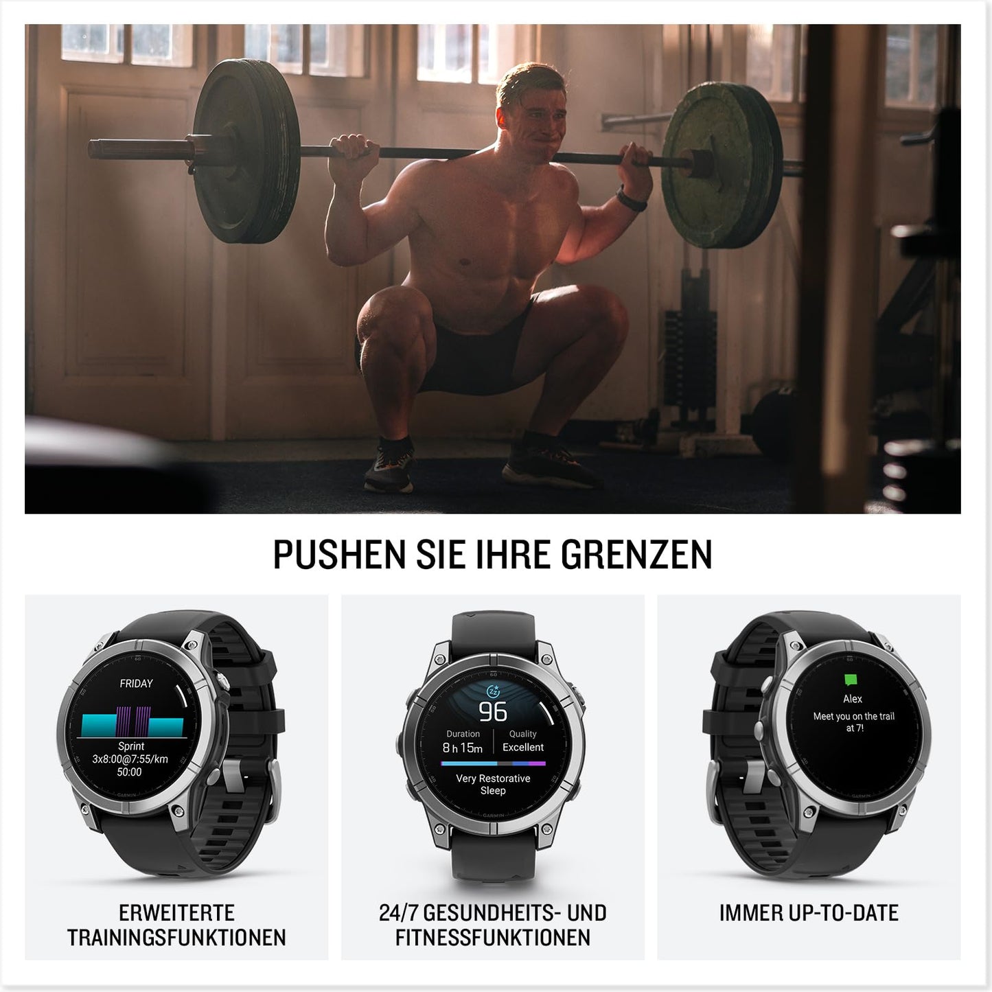 Garmin fēnix E 47mm – GPS multisport smartwatch with 1.3" AMOLED touch/button display, TOPO maps, over 80 pre-installed sports apps, Music Pay - 010-03025-00
