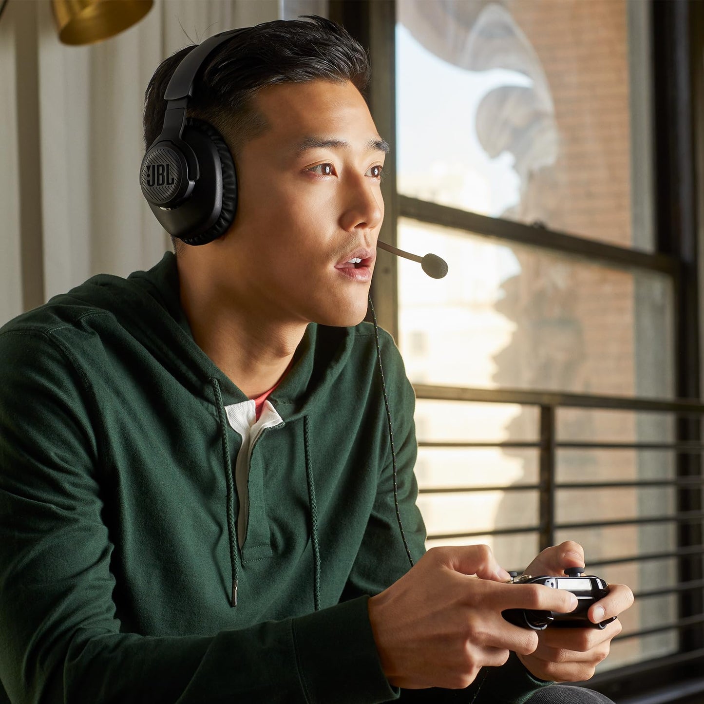 JBL Quantum 100X Over-Ear-Gaming-Headset - JBLQ100XBLKGRN