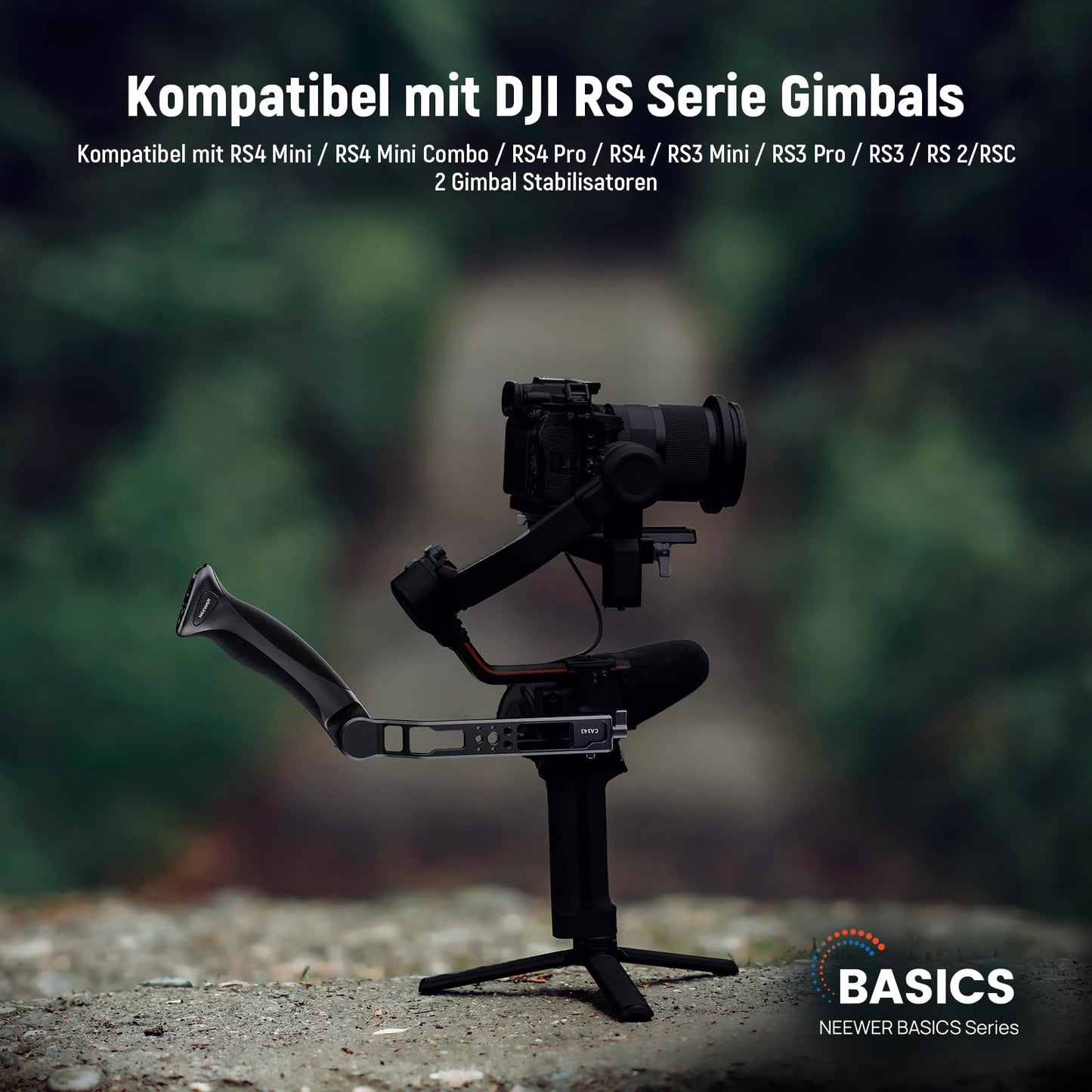 NEEWER Basic Adjustable Gimbal Grip Sling Handle Compatible with DJI Ronin RS4Mini RS4 RS4Pro RS3 Mini RS 3 Pro RS2 RSC 2 Stabilizers, Ergonomic Handle for Accessory Expansion, CA143