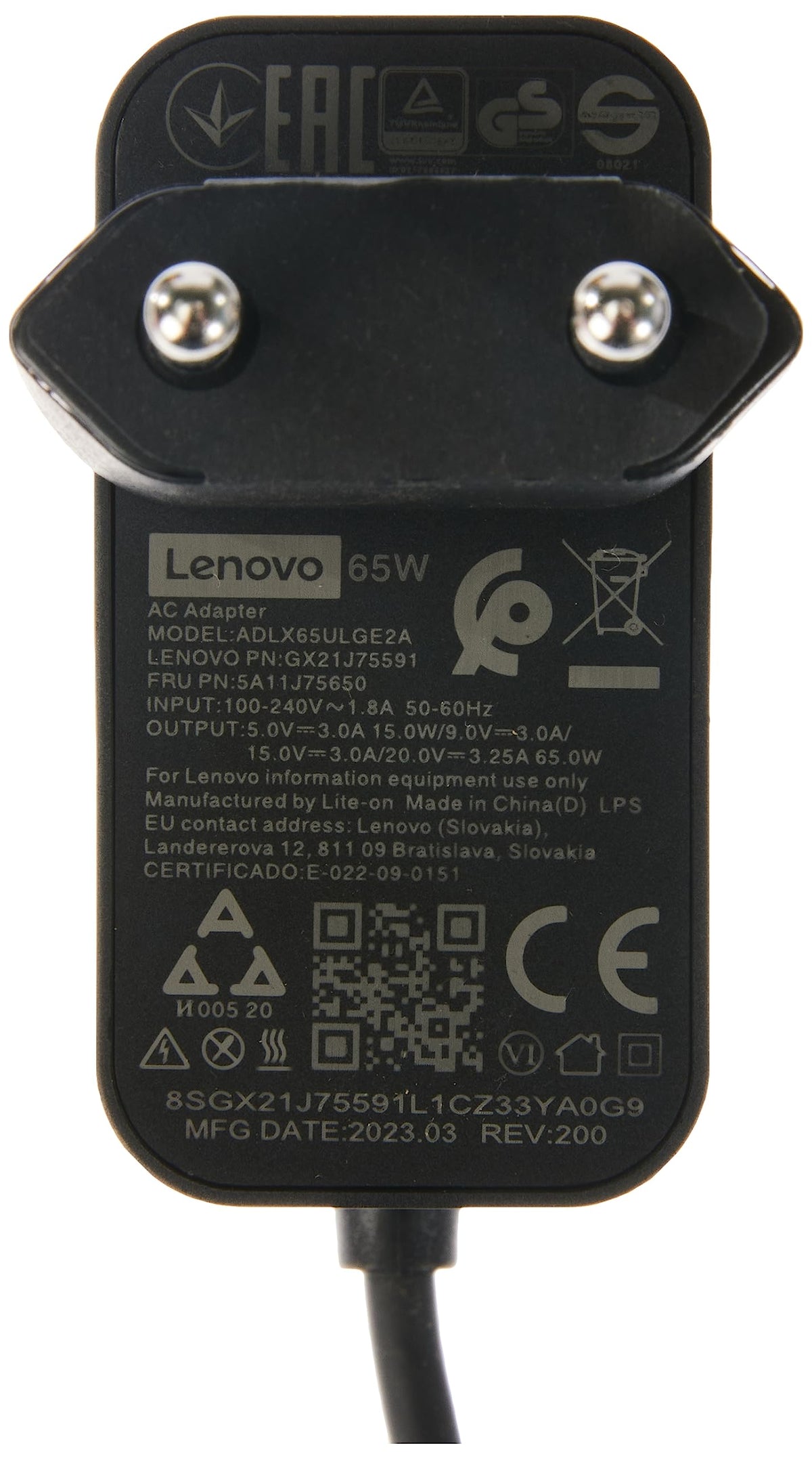 Lenovo 65W USB-C Power Adapter - GX21L58555