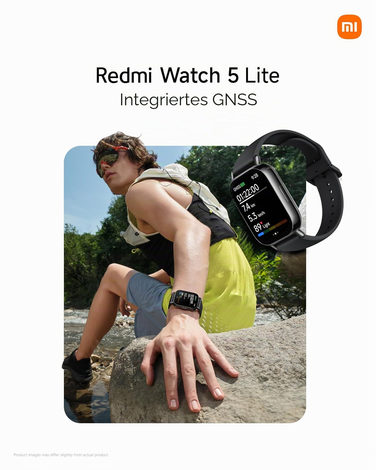 Redmi Watch 5 Lite Smartwatch, 1.96" AMOLED display, 18 days battery, 150+ sports modes, integrated GPS, heart rate and SPO₂ tracking, 5ATM waterproof, always-on display, Bluetooth calls, black