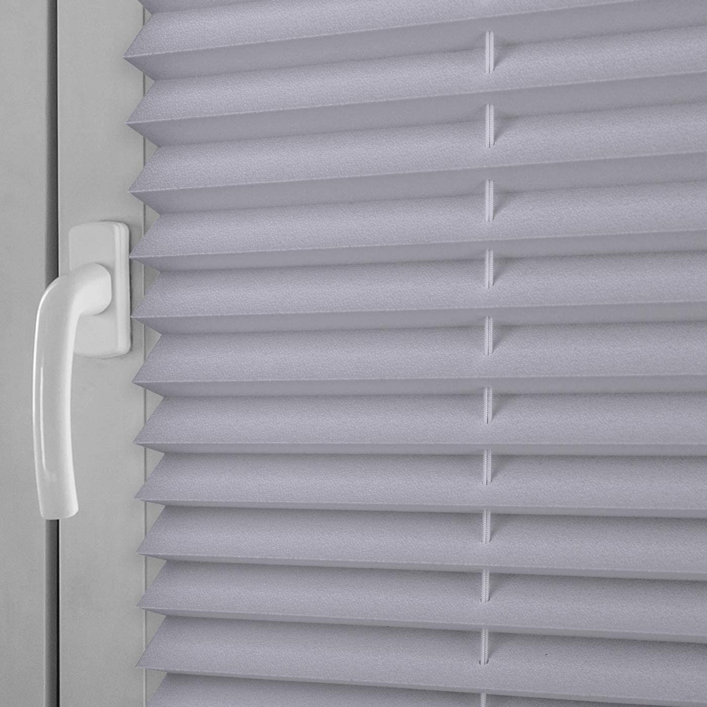 Sekey pleated blinds without drilling, window pleated blinds Klemmfix blinds 130 cm wide, tensioned opaque sun protection window blind, 130x150cm, blue-gray - BL-1330