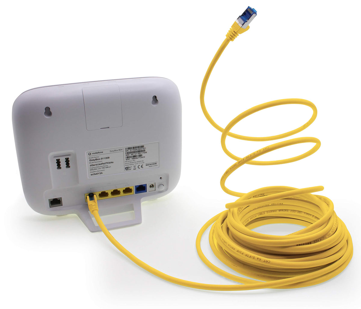 1aTTack.de Patch Cable – 5X 7.5m Ethernet, Network, LAN Cable CAT6a (for Gigabit Networks, Routers, Switches, Modems with RJ45 Input – Yellow) - 4251073691008