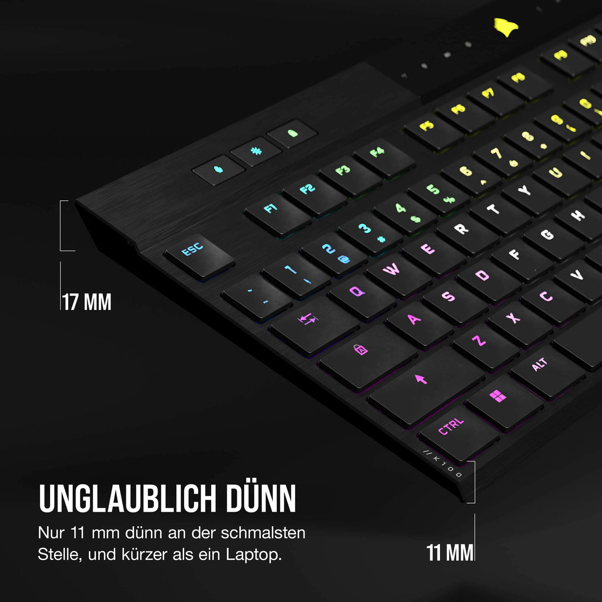 CORSAIR K100 AIR WIRELESS RGB Tastatur mecanică de gaming - Negru - CH-913A01U-DE