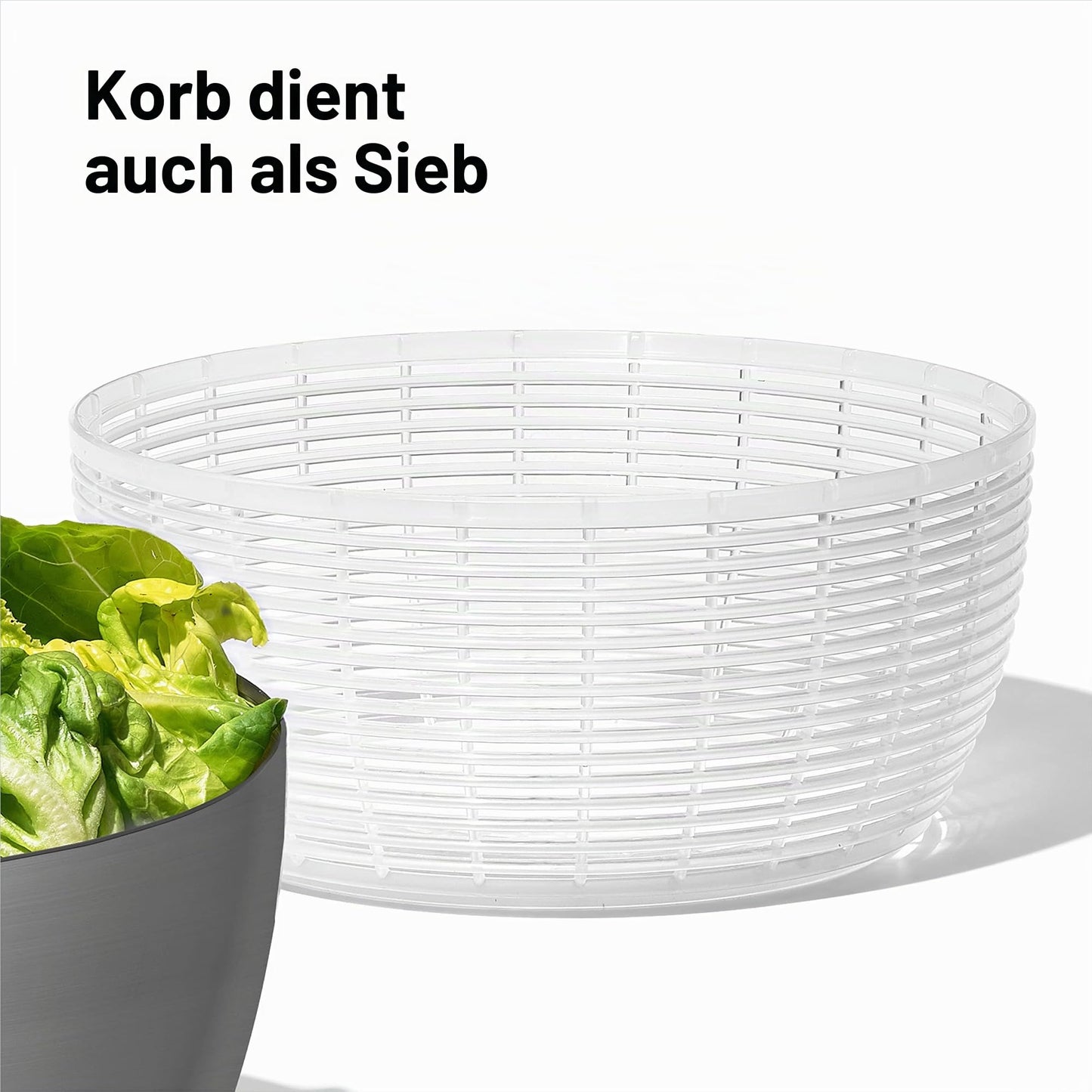 OXO Steel salad spinner made of stainless steel with lid - for washing and drying salad - 1071497