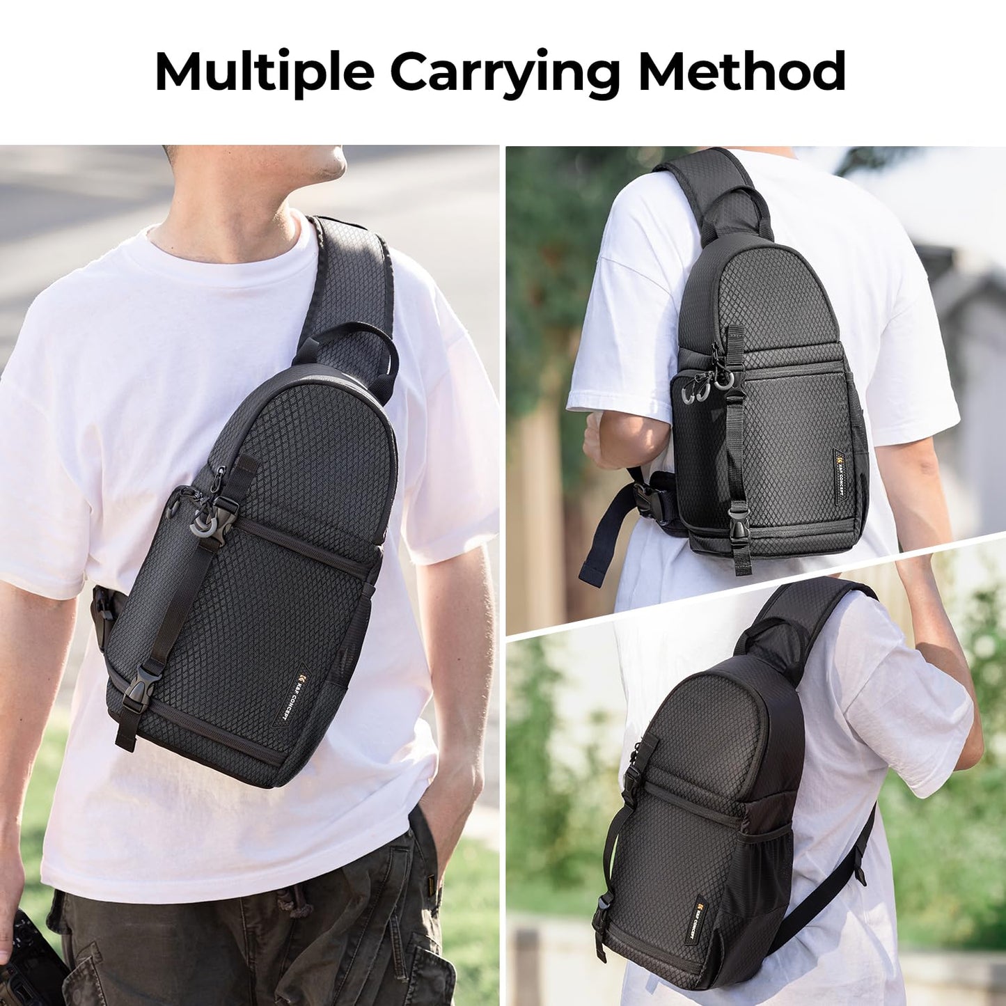 K&F CONCEPT Camera Shoulder Bag Waterproof Camera Travel Bag Photo Backpack Camera Shoulder Bag Quick Access Photo Backpack Black - KF13.141JP