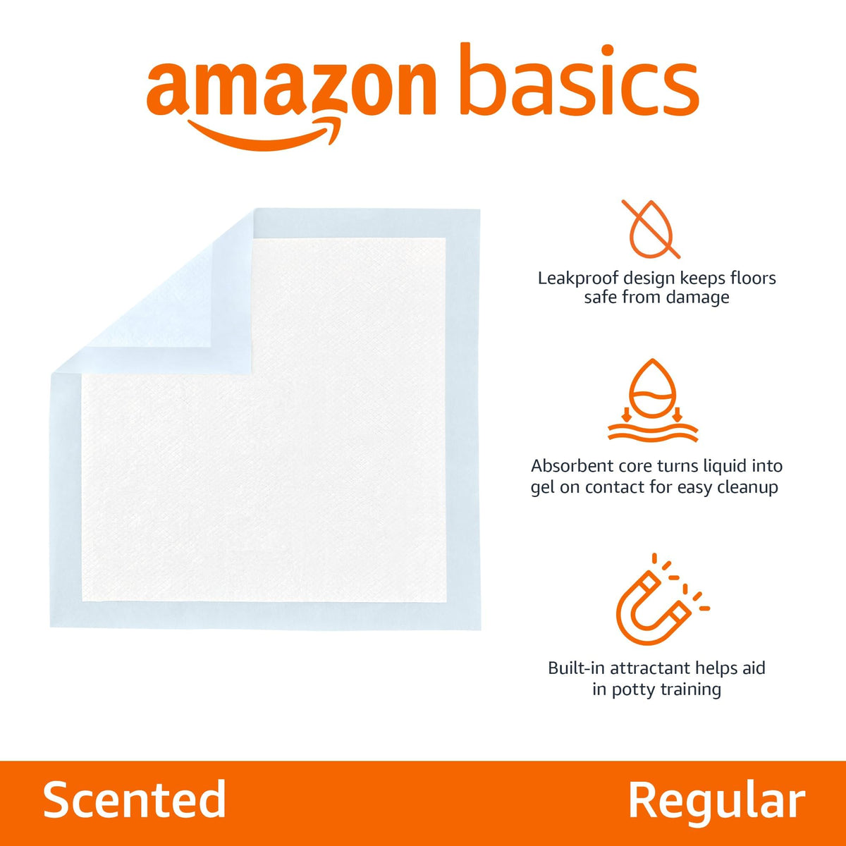 Amazon Basics Păturile pentru căței, Mată pentru urinare pentru câini, 5 straturi, 150 bucăți, Albastru - TRP150RS