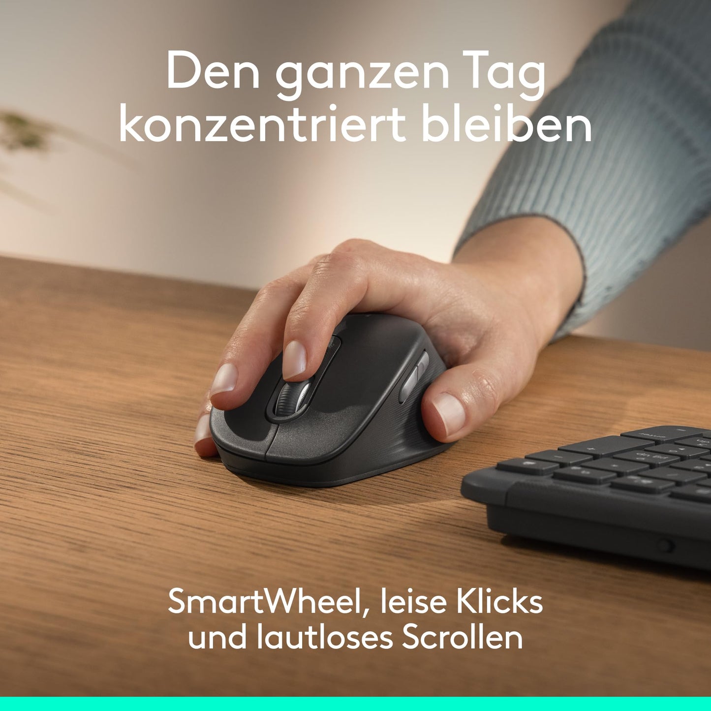 Logitech Signature Comfort M840 L Wireless Mouse is a Bluetooth mouse with silent clicks, SmartWheel, customizable buttons and multi-device compatibility for Windows, macOS and iPadOS - Graphite - 910-007717