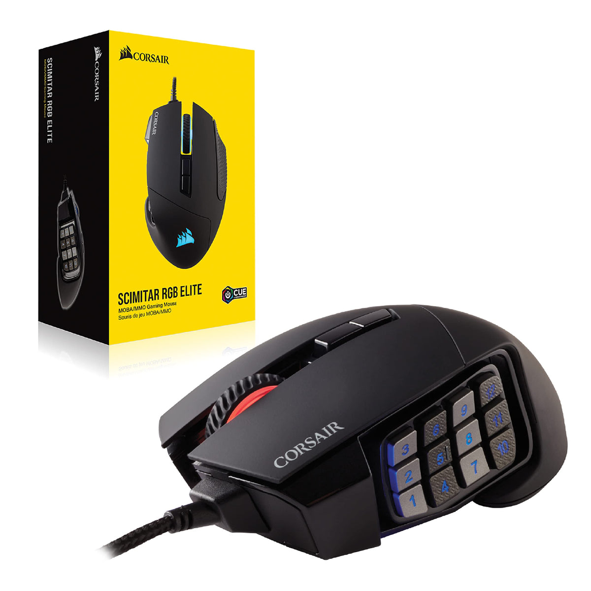 Corsair Scimitar RGB Elite Wired MOBA/MMO Gaming Mouse - Black - CH-9304211-EU