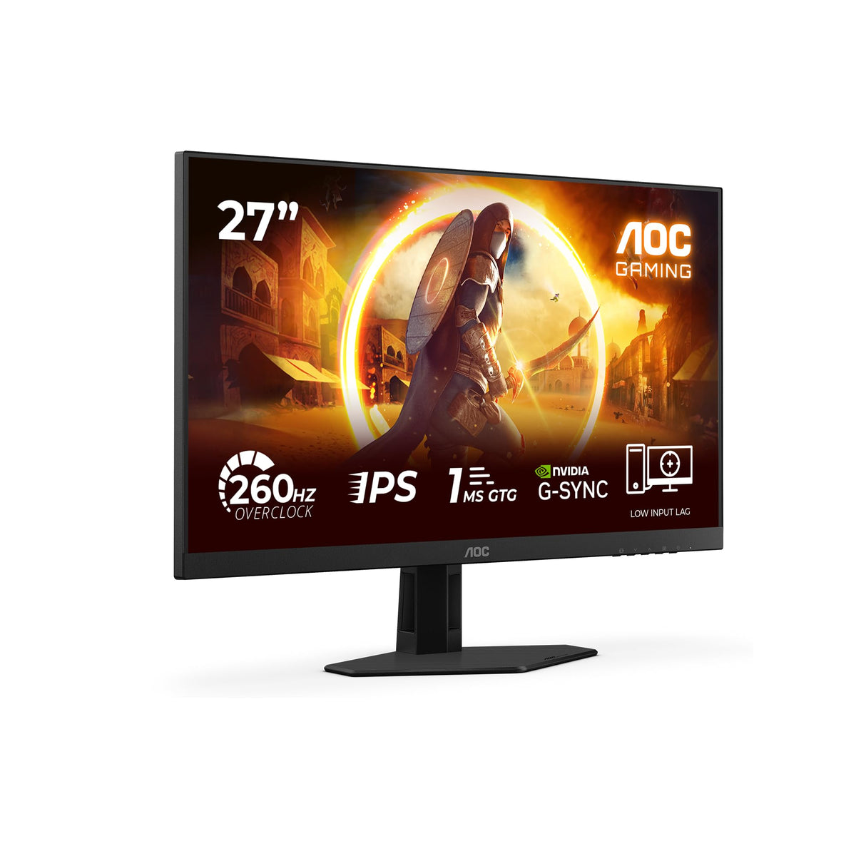 AOC 27G4ZREAD Monitor FHD de 27 inch, 260Hz (OC, Native 240Hz), Panou Fast IPS, 1ms GtG, Adaptive Sync, HDR10, Compatibil G-Sync, (1920x1080 HDMI 2X 2.0 DP 1x 1.4) Negru - 27G4ZREAD/01