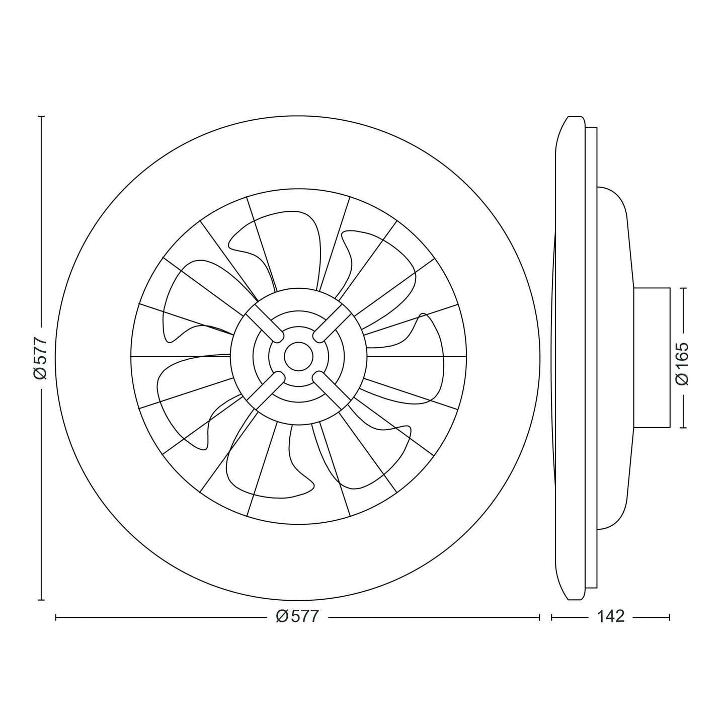 PHILIPS ceiling fan and LED ceiling light Amigo, 25W+60W, diameter 58cm, round, including remote control, white - 929003352501