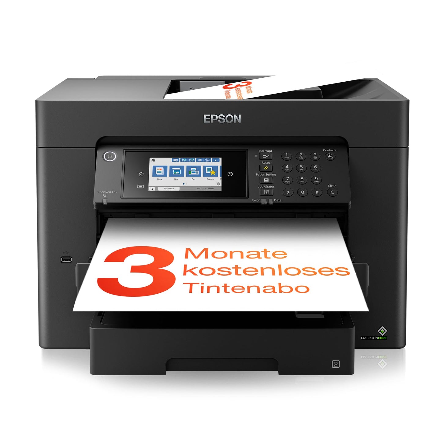 Epson Workforce WF-7840DTWF A3+ wireless multifunction inkjet printer including 3 months of free ink with ReadyPrint Flex subscription* - C11CH67402