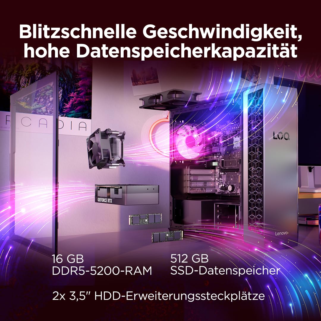 Lenovo LOQ Tower PC | Ryzen 7 | 16GB RAM | 512GB SSD | 26L - 91DF00BFGF