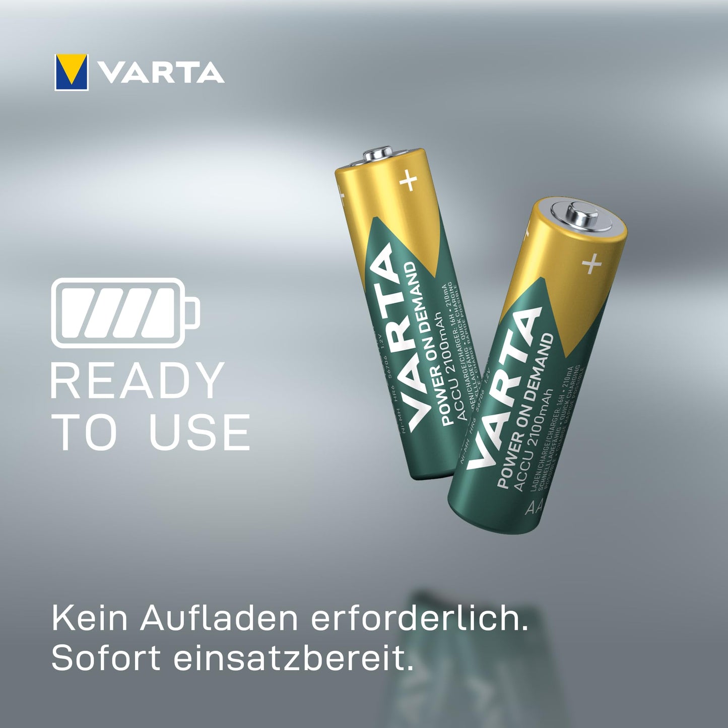 VARTA AA batteries, rechargeable, pack of 16, battery, power on demand, 2100 mAh Ni-MH, pre-charged, ready for immediate use [Exclusive to Amazon] - Power