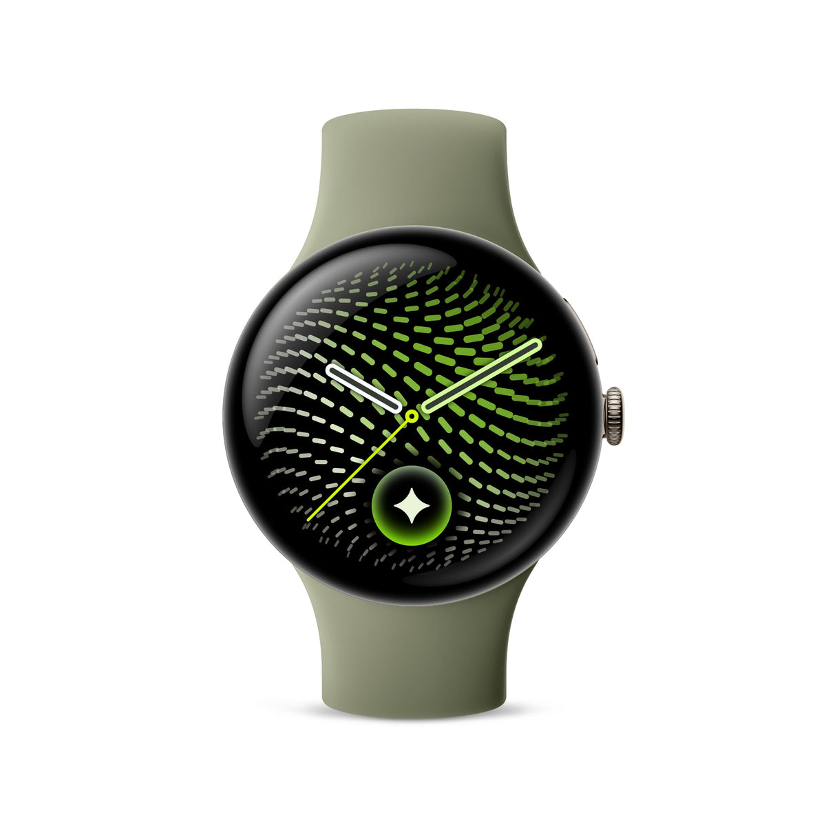 Google Pixel Watch 5 (45 mm) - Smartwatch - Pyrite Case/Olive Band, LTE - GA10895-DE