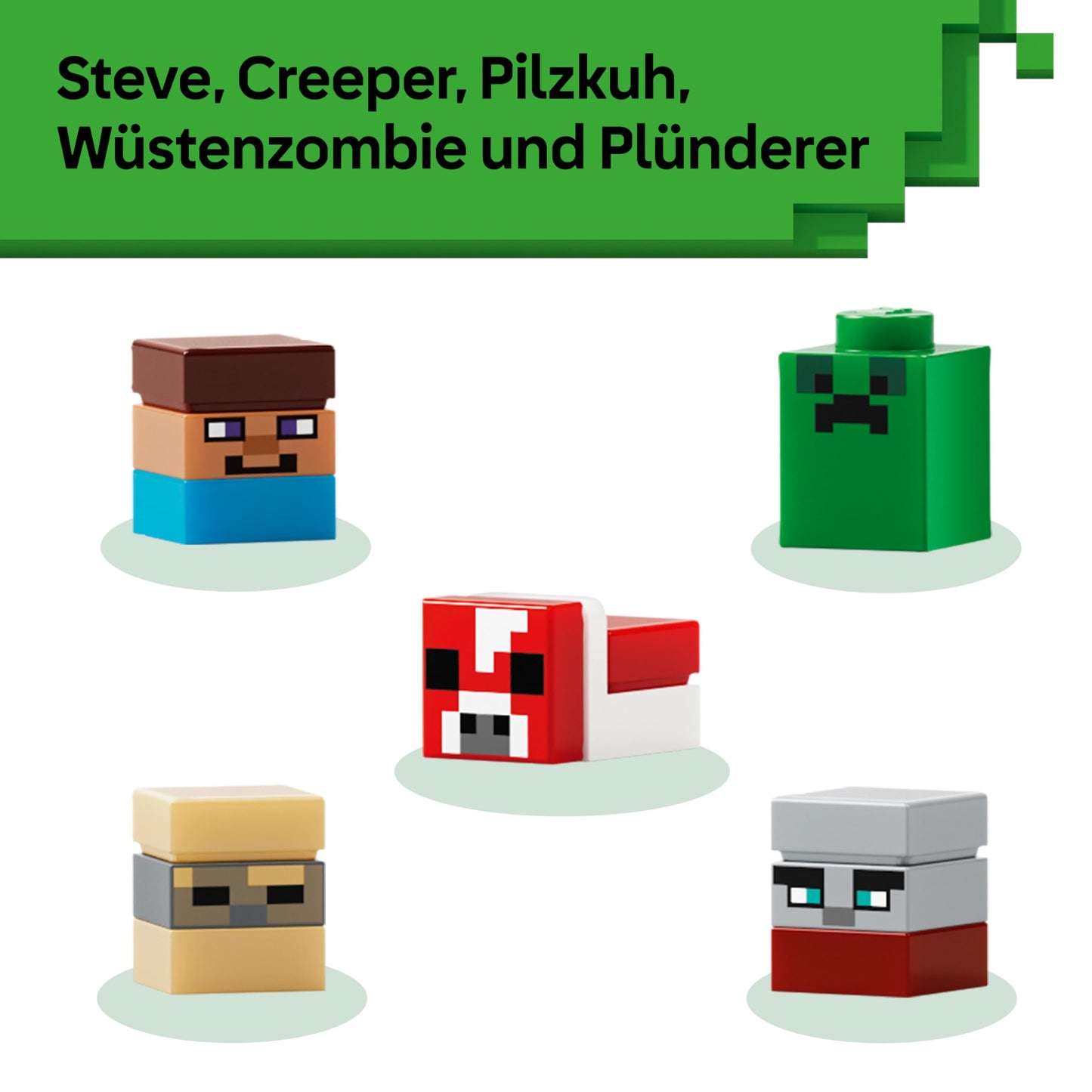 LEGO Minecraft Mini-Biome - DIY decoration set - 3D puzzle with 5 microfigures - creative playset for building and collecting - gamer gift for boys, girls and teenagers aged 12 and over - 21589