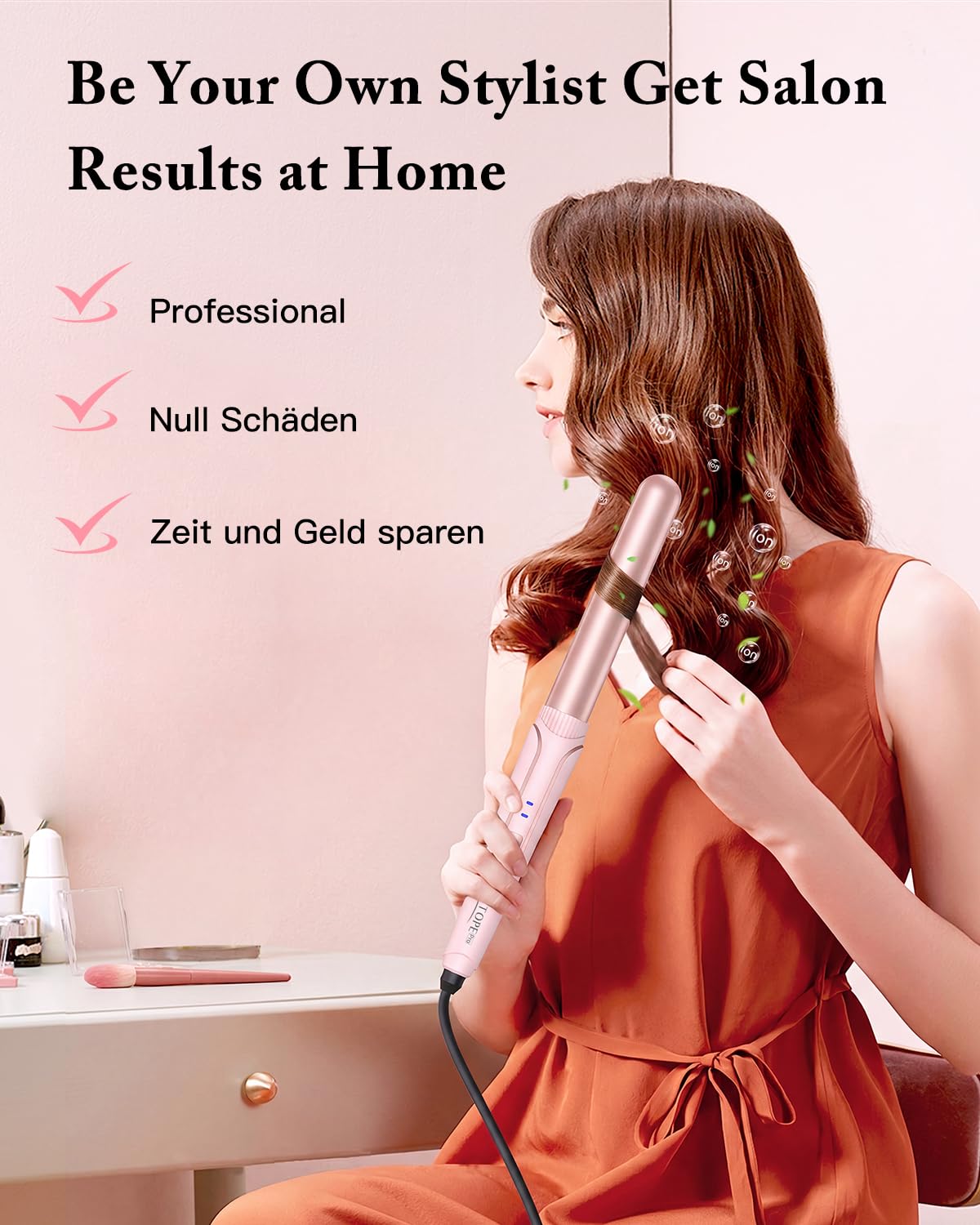 BESTOPE PRO Curling Iron Set 5 in 1 Wave Iron - Curling Irons 3 Barrels for Large No Curls Ceramic Curlers with Various Attachments with Glove and 2 Clips - MD-J18