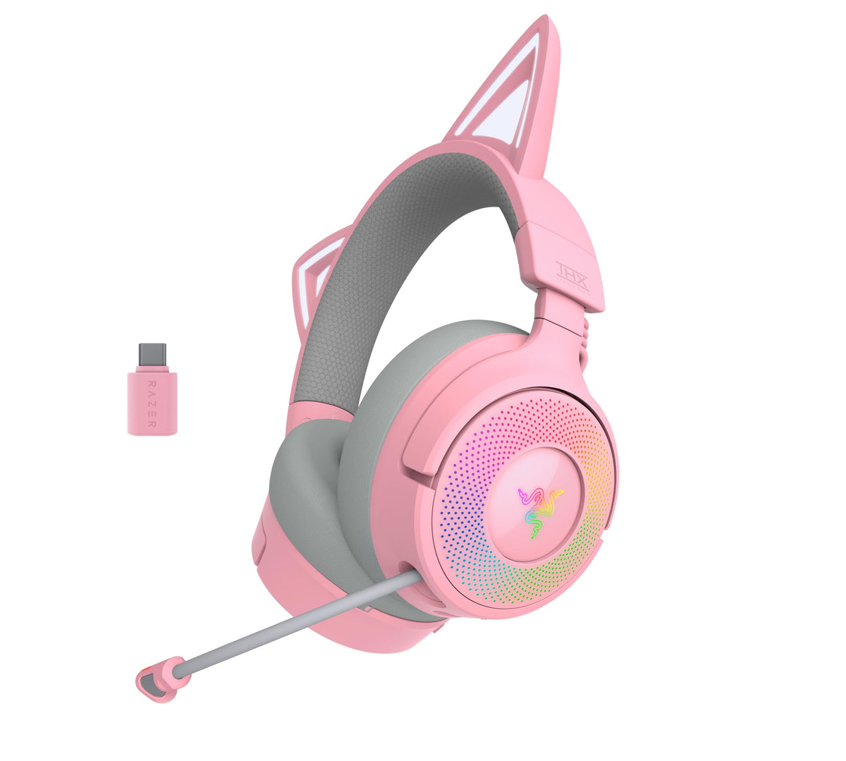 Razer Kraken Kitty V3 Pro - Wireless RGB Kitty Headset for Gaming - Reactive Streaming Cat Ears - Triforce 40mm Drivers - Hyperspeed Wireless & Bluetooth - THX Spatial Audio | Quartz - RZ04-05170200-R3M1