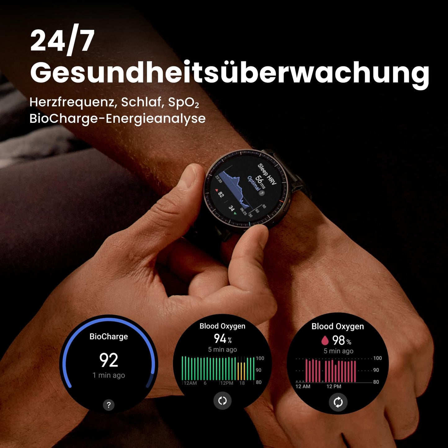 Amazfit Active Max 48mm Smartwatch 1.5" AMOLED display, 25 days battery, offline maps, NFC, GPS, 4GB memory, 170+ sports modes, 5 ATM water protection, heart rate & sleep tracking for Android & iPhone