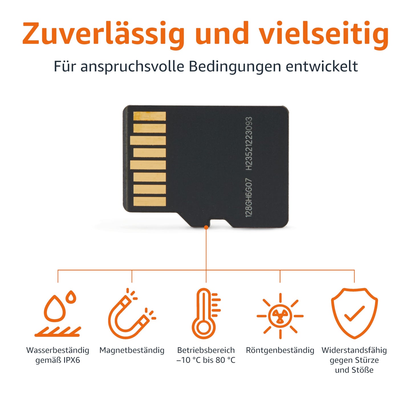 Amazon Basics 128GB microSDXC Card with Adapter, Read Speed up to 200MB/s, Pack of 1 - LSMICRO128GU3-H